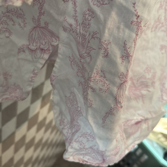 Malvin Linen Floral Long Sleeve V Neck Button up Blouse/ Top Size Large - Picture 11 of 15